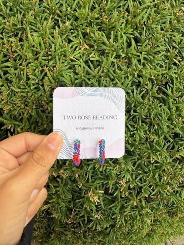 Small Beaded Hoop Earrings by Jenn Carman