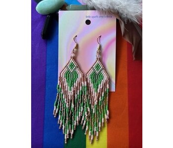 Large Beaded Earrings by Little Spark Cree-ations