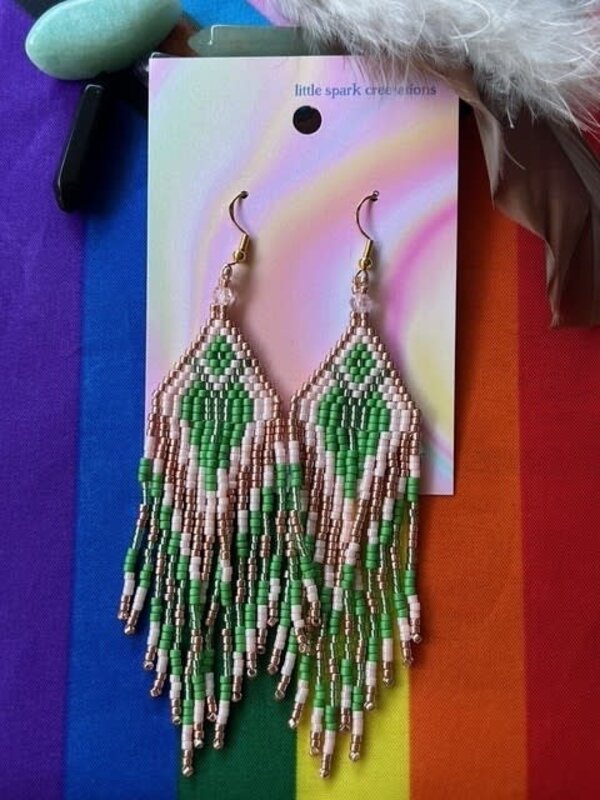 Large Beaded Earrings by Little Spark Cree-ations