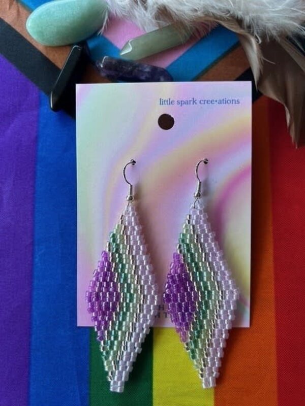 Large beaded Earrings by Little Spark Cree-ations