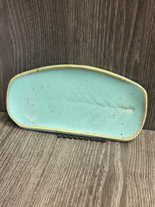 Handmade Pottery Cedar imprint Dish by Cynthia Robinson