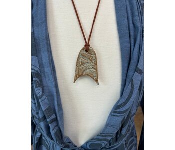 Hand Made Glazed Pottery Pendant by Cynthia Robinson