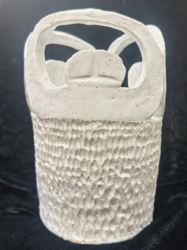 Handmade Pottery Utensil holder/ Vase by Cynthia Robinson