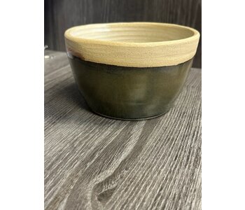 Small Pottery Bowl by Cynthia Robinson - Dark Green / Cream Glaze