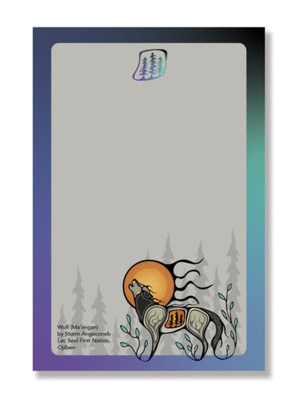 Notepad - Wolf (Ma'iingan) by Storm Angeconeb