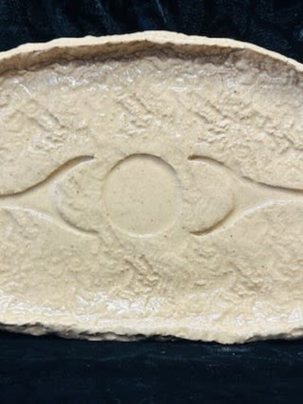 Handmade Pottery  Ovoid Stamped plate by Cynthia Robinson