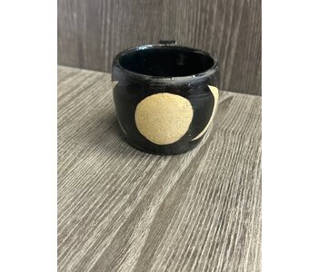 Handmade Pottery Black Mug with ovoid by Cynthia Robinson