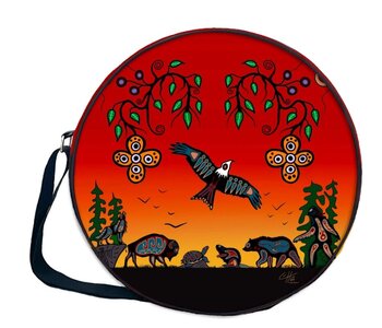 21" Drum Bag Seven Grandfather Teachings by Cody Houle