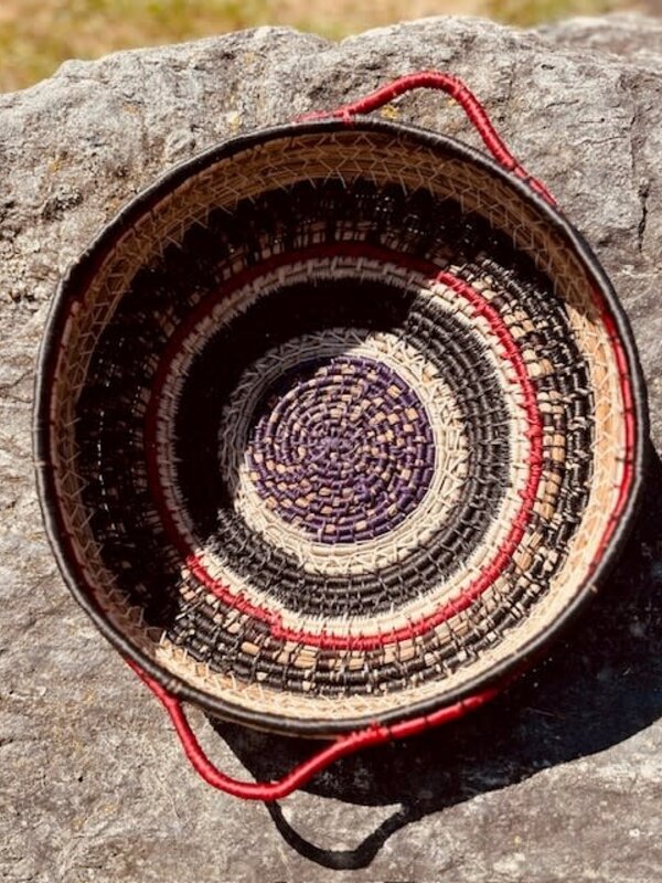 Handmade Pine Needle Basket with Handles by Deanna Wium