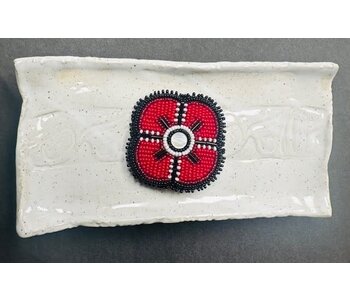 Beaded Poppy with Mother of Pearl 1 by Sheena James