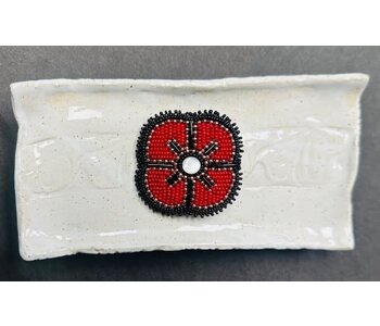 Beaded Poppy with Mother of Pearl 2 by Sheena James