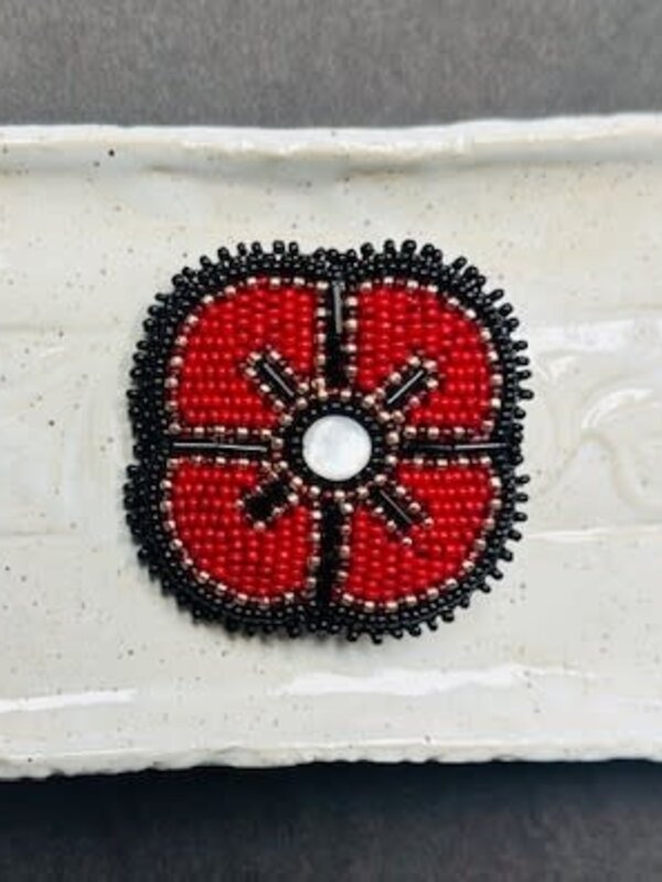 Beaded Poppy with Mother of Pearl 2 by Sheena James