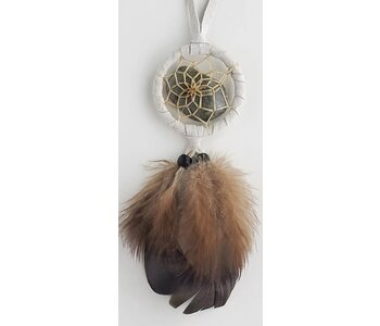 1.5" Grey Dream Catcher Protect the Earth "assorted stones"