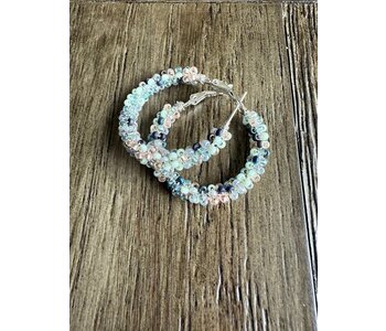 Large Beaded Hoop Earrings by Jenn Carman
