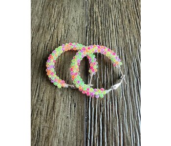 Large Beaded Hoop Earrings by Jenn Carman
