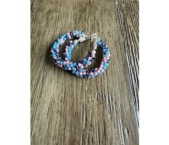 Large Beaded Hoop Earrings By Jenn Carman