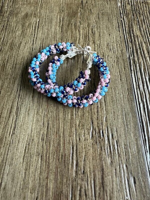 Large Beaded Hoop Earrings By Jenn Carman