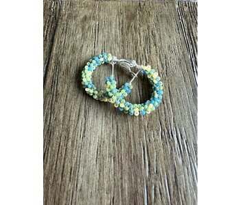 Medium Beaded Hoop Earrings by Jenn Carman