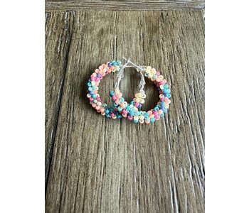 Medium Beaded Hoop Earrings by Jenn Carman