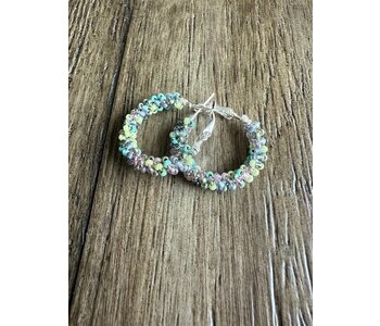 Medium Beaded Hoop Earrings by Jenn Carman
