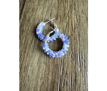 Small beaded Hoop Earrings by Jenn Carman