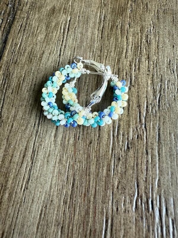 Small beaded Hoop Earrings by Jenn Carman