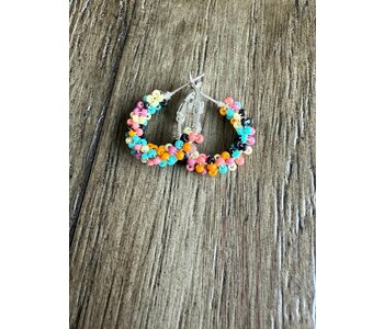 Small beaded Hoop Earrings by Jenn Carman