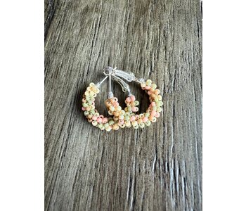 Small beaded Hoop Earrings by Jenn Carman