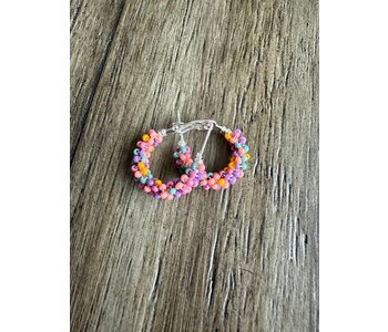 Small beaded Hoop Earrings by Jenn Carman