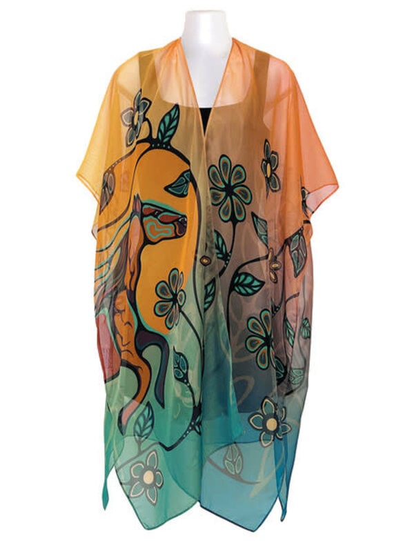 Sheer Fashion Wrap - Horse (Bebezhigooganzhii) by Storm Angeconeb