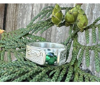 Hand Carved Resurrection Ring with Eagle  by Richard Lang - size 6 1/2