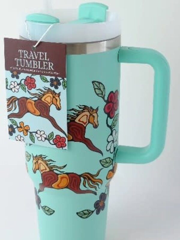 40oz Travel Tumbler Horses by Storm Angeconeb