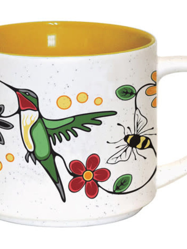 16oz Ceramic Mug Hummingbird (Nenookaasi) by Storm Angeconeb