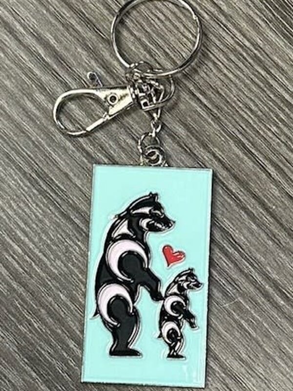 Metal Keychain - Bear & Cub by Ovila Mailhot