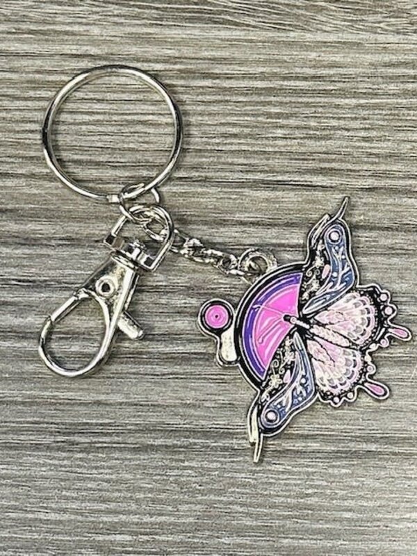 Metal Keychain - Grandmother Butterfly by Bree Island
