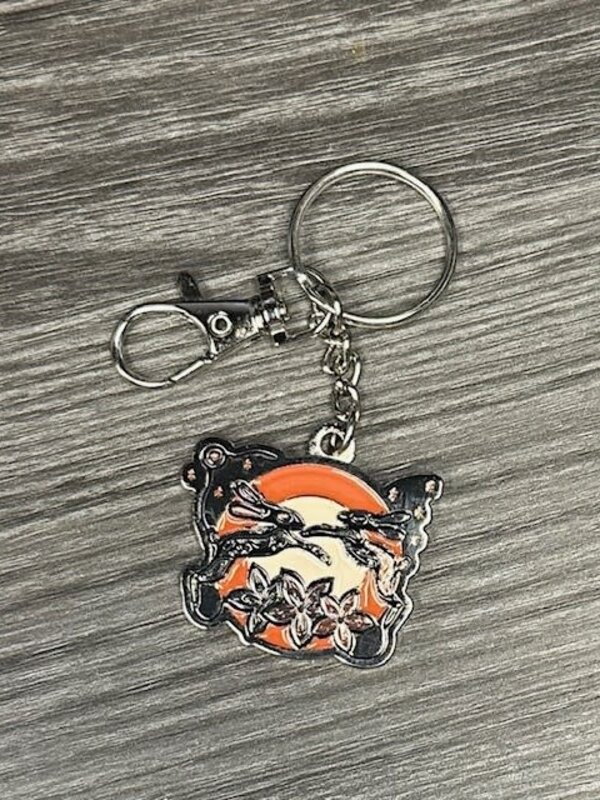 Metal Keychain - Harvest Moon Rabbits by Bree Island
