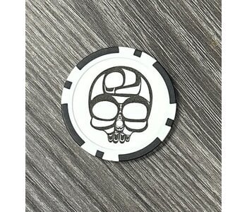 Skull Poker Chip Golf Ball Marker by Patricia Mather