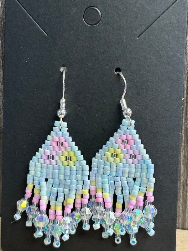 Small beaded earrings by Little Spark Cree-ations