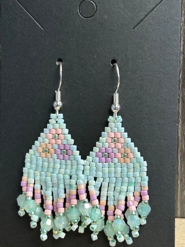 Small beaded earrings by Little Spark Cree-ations