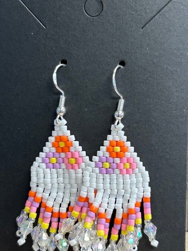 Small beaded earrings by Little Spark Cree-ations