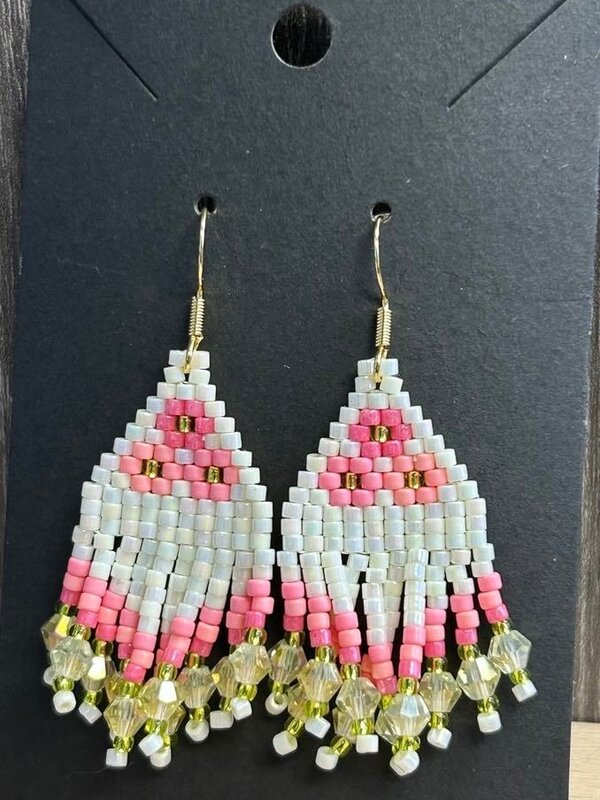 Small beaded earrings by Little Spark Cree-ations