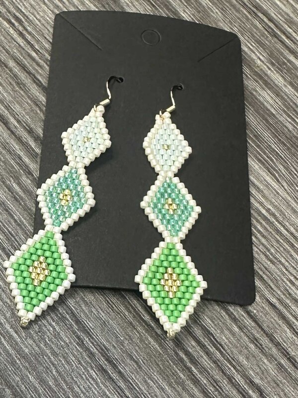 Medium Beaded Earrings by Little Spark Cree-ations