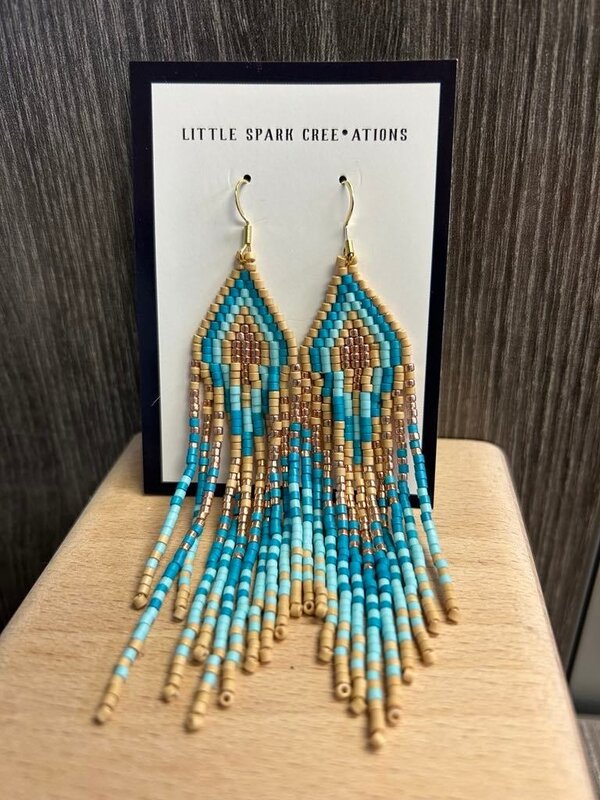 Large beaded Earrings by Little Spark Cree-ations