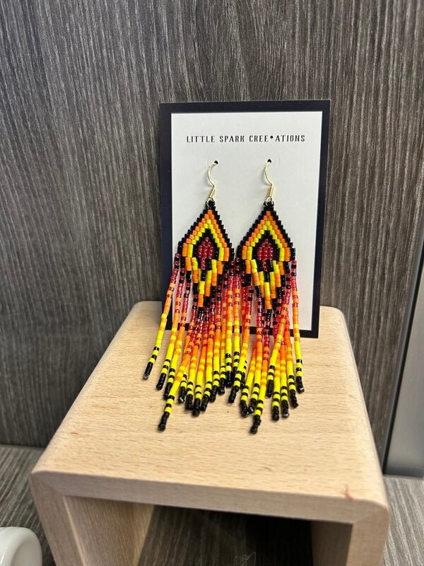 Large beaded Earrings by Little Spark Cree-ations