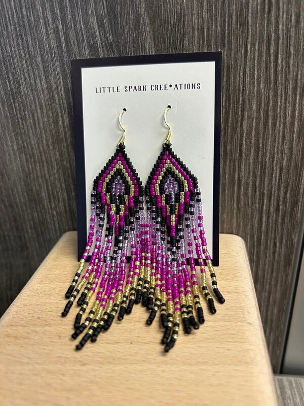Large Beaded Earrings by Little Spark Cree-ations