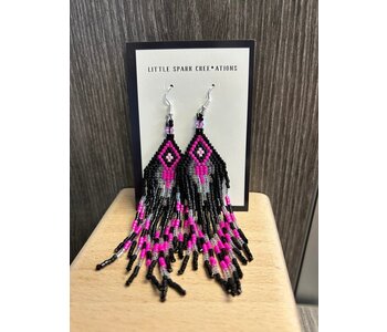 Large beaded Earrings by Little Spark Cree-ations