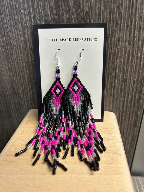 Large beaded Earrings by Little Spark Cree-ations