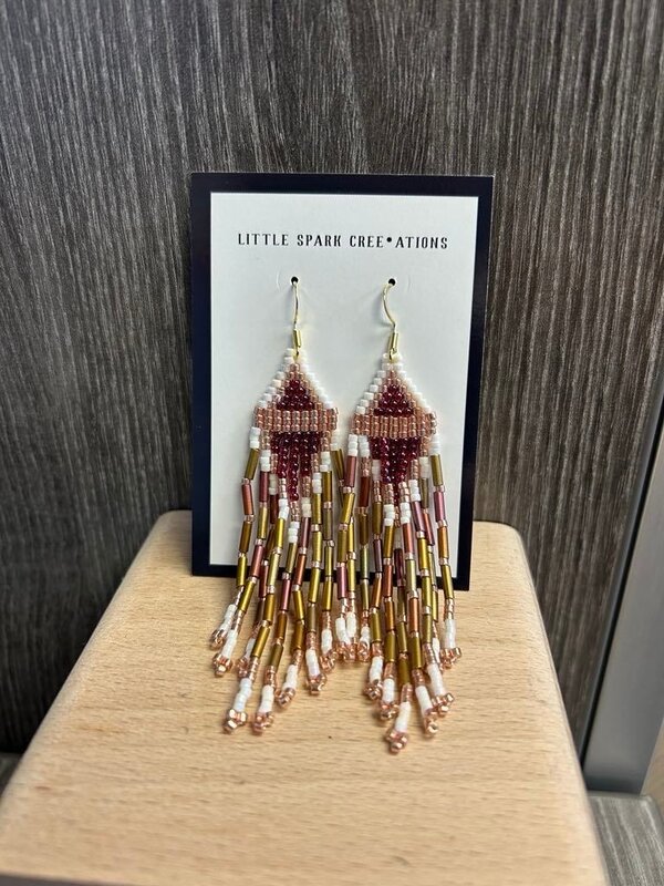 Large beaded Earrings by Little Spark Cree-ations