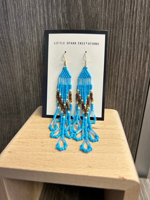 Large beaded Earrings by Little Spark Cree-ations