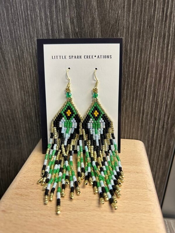 Large beaded Earrings by Little Spark Cree-ations